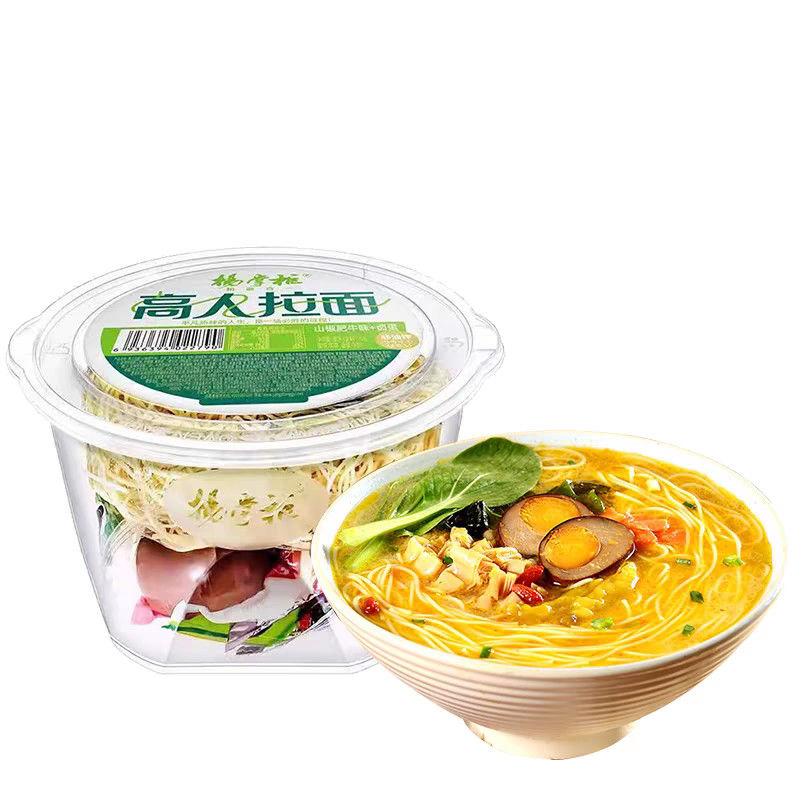 Zuppa non fritta Noodle istantanee Sapore di manzo piccante Ramen Noodle istantanee Cina Noodle di vetro