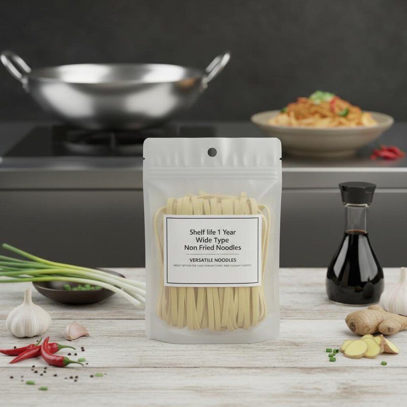 Durata di conservazione 1 anno Noodle non fritte di tipo largo Noodle versatili Ottima opzione per i produttori di alimenti e gli esperti di cucina